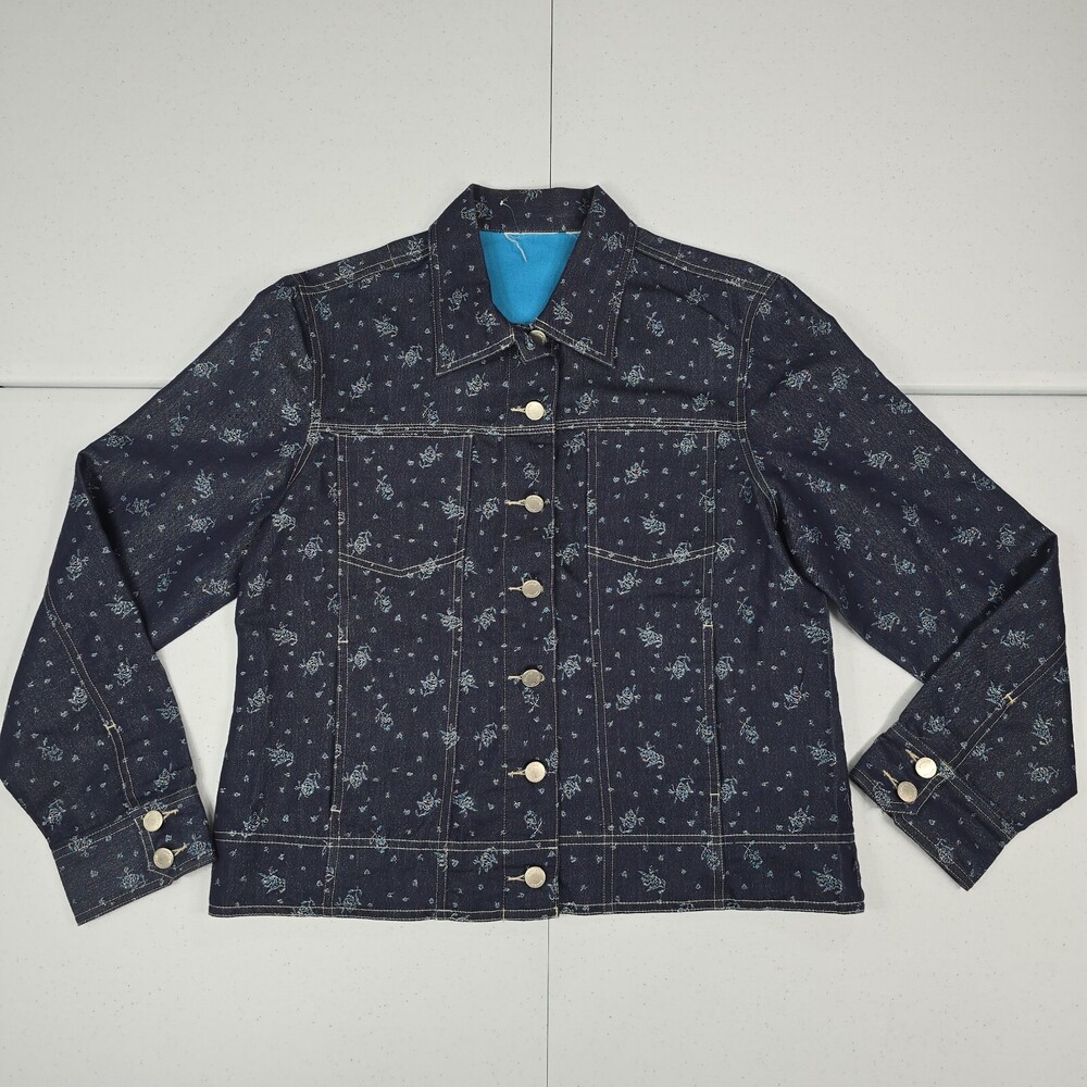 Vintage Birch Hill M Blue Sparkle Lightweight ButtonUp Trucker/Jean Style Jacket